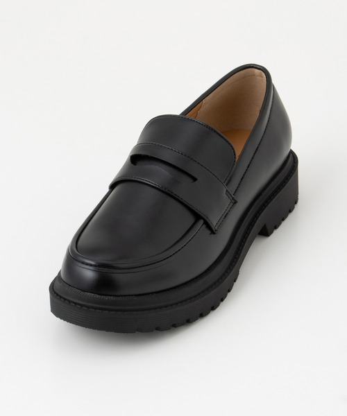 Honeys（ハニーズ）の「厚底コインローファー（ローファー・レディース・ブラック/ライトベージュ/ブラック系その他・S/M/L/LL）」の6枚目の写真