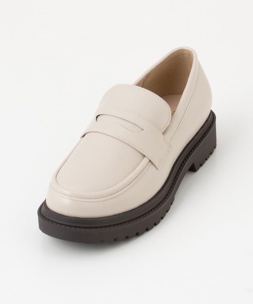 Honeys（ハニーズ）の「厚底コインローファー（ローファー・レディース・ブラック/ライトベージュ/ブラック系その他・S/M/L/LL）」の12枚目の写真