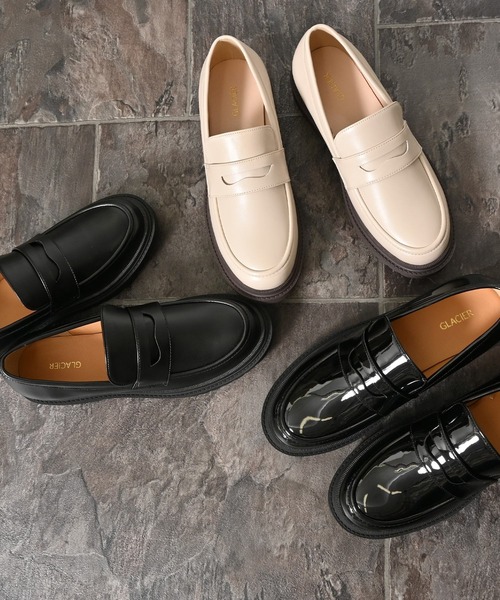 Honeys（ハニーズ）の「厚底コインローファー（ローファー・レディース・ブラック/ライトベージュ/ブラック系その他・S/M/L/LL）」の14枚目の写真