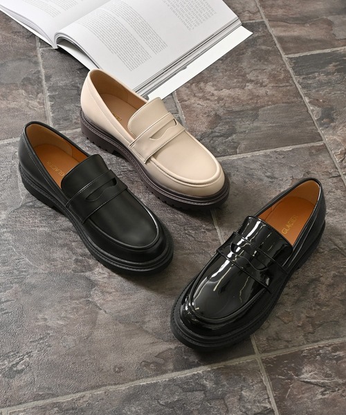 Honeys（ハニーズ）の「厚底コインローファー（ローファー・レディース・ブラック/ライトベージュ/ブラック系その他・S/M/L/LL）」の15枚目の写真