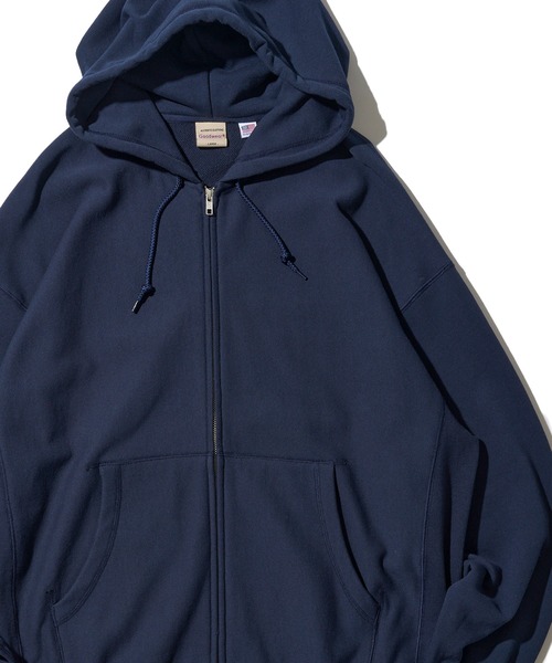 Goodwear（グッドウェア）の「【Goodwear/グッドウェア】12オンス USAコットン 無地 オーバーサイズジップアップパーカー（パーカー・メンズ・グレー/オフホワイト/ブラック/カーキ/ネイビー・SMALL/MEDIUM/LARGE）」の5枚目の写真
