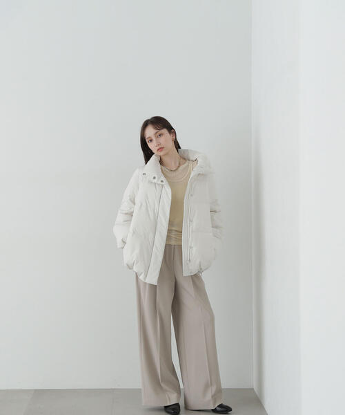 NATURAL BEAUTY BASIC（ナチュラルビューティーベーシック）の「◇ミドルダウン (カナダダウン使用)（ダウンジャケット/コート・レディース・ピンク/ブラック/オフホワイト・MEDIUM/SMALL）」の15枚目の写真