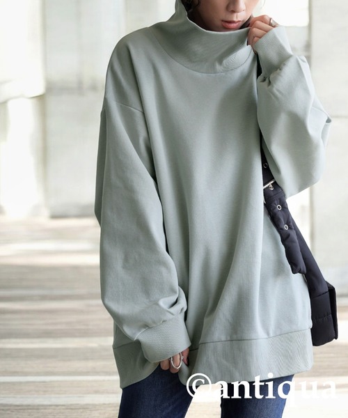 antiqua(アンティカ)の「ボトルネックトップス(Tシャツ/カットソー・レディース・ブラック/グレー/ホワイト・ONESIZE)」の14枚目の写真