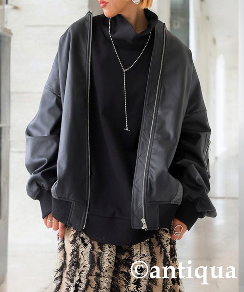 antiqua(アンティカ)の「ボトルネックトップス(Tシャツ/カットソー・レディース・ブラック/グレー/ホワイト・ONESIZE)」の13枚目の写真
