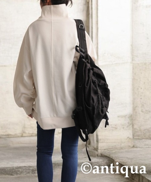 antiqua(アンティカ)の「ボトルネックトップス(Tシャツ/カットソー・レディース・ブラック/グレー/ホワイト・ONESIZE)」の5枚目の写真