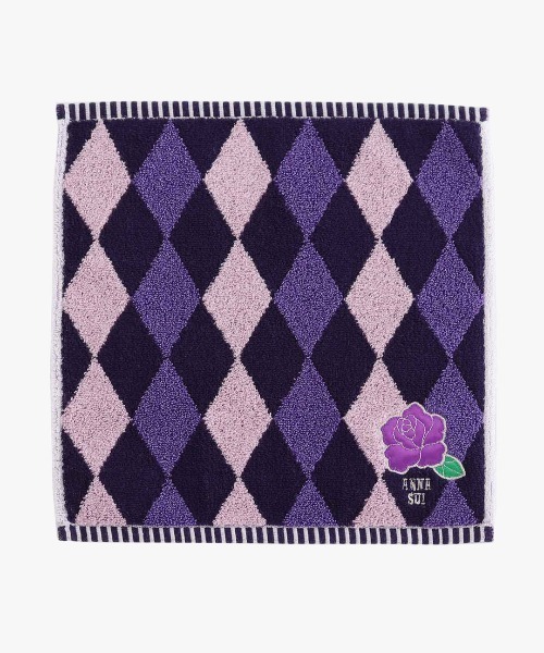 ANNA SUI（アナスイ）の「ローズアーガイル タオルハンカチ（ハンカチ/ハンドタオル・レディース・パープル/レッド/ブルー・FREE）」の5枚目の写真