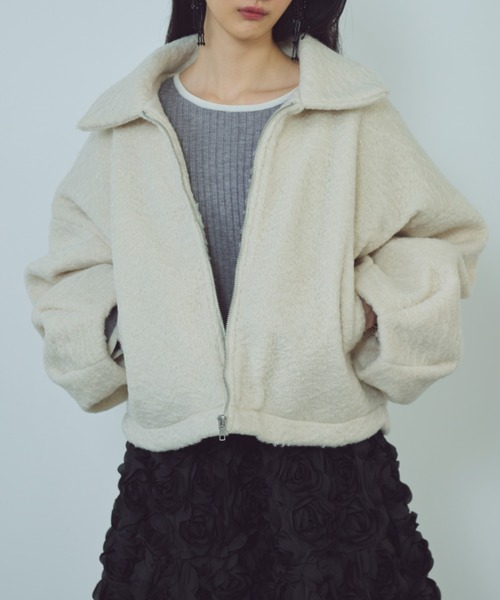 paravion（パラビオン）の「ジップショートブルゾン（ブルゾン・レディース・ダークグレー/アイボリー・FREE）」の11枚目の写真