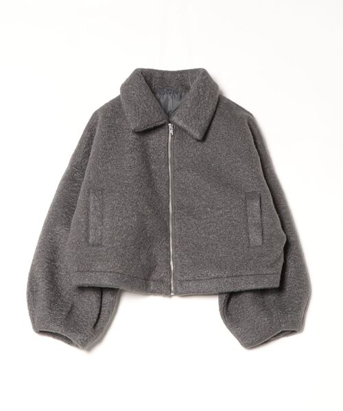 paravion（パラビオン）の「ジップショートブルゾン（ブルゾン・レディース・ダークグレー/アイボリー・FREE）」の8枚目の写真