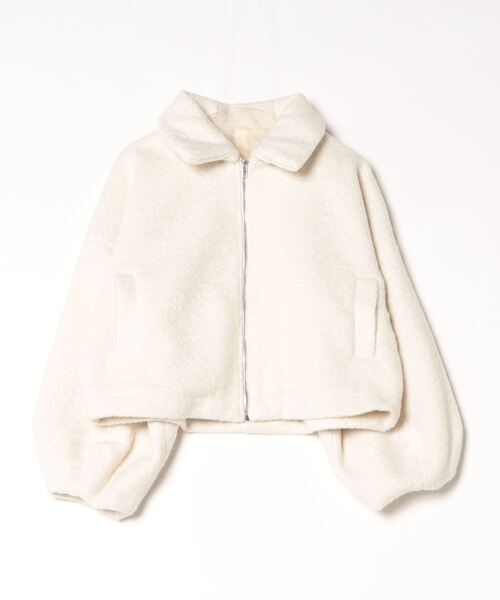 paravion（パラビオン）の「ジップショートブルゾン（ブルゾン・レディース・ダークグレー/アイボリー・FREE）」の14枚目の写真