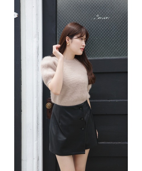 スカート Herlipto Vegan leather Mini Skort Her lip to Vegan Leather Mini Skort