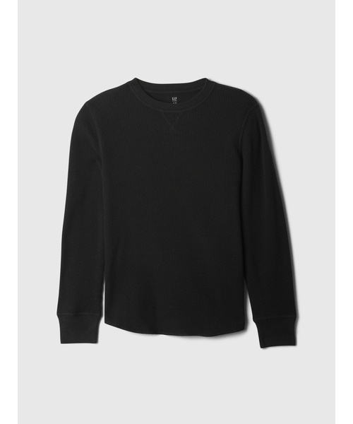 セール】ワッフルニット クルーネックTシャツ (キッズ)（Tシャツ 