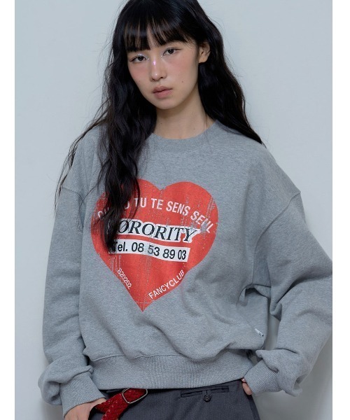 トレーナー スウェット A'GEM/9 × .kom 「 FANCY CLUB/ファンシークラブ」 CRIMSON HEART SWEATSHIRT/ A'GEM/9 × .kom 『 FANCY CLUB/ファンシークラブ』 CRIMSON