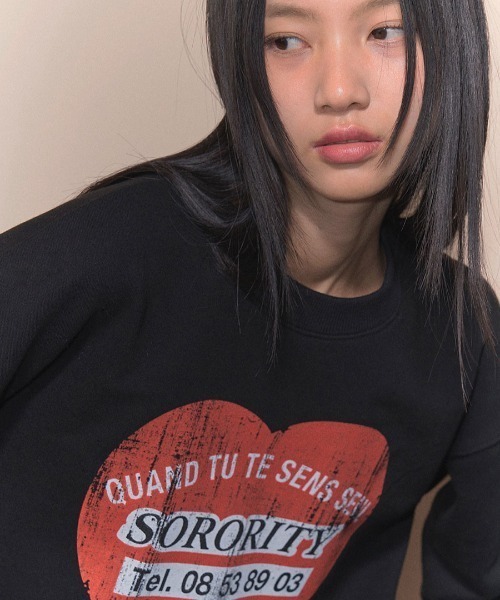 トレーナー スウェット A'GEM/9 × .kom 「 FANCY CLUB/ファンシークラブ」 CRIMSON HEART SWEATSHIRT/ A'GEM/9 × .kom 『 FANCY CLUB/ファンシークラブ』 CRIMSON