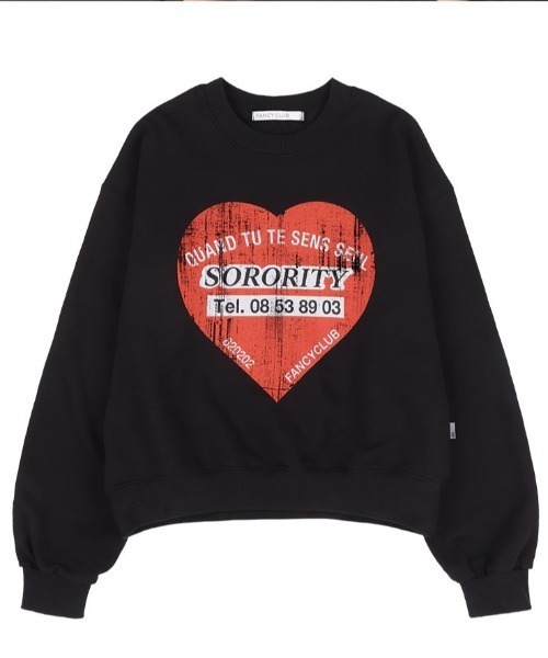 トレーナー スウェット A'GEM/9 × .kom 「 FANCY CLUB/ファンシークラブ」 CRIMSON HEART SWEATSHIRT/ A'GEM/9 × .kom 『 FANCY CLUB/ファンシークラブ』 CRIMSON