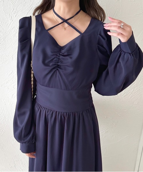 apres jour（アプレジュール）の「クロスリボンアソートワンピース