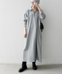 SHIPS any（シップス エニィ）の「SHIPS any:〈洗濯機可能〉USA コットン 裏起毛 ハーフジップ ワンピース（ワンピース）」