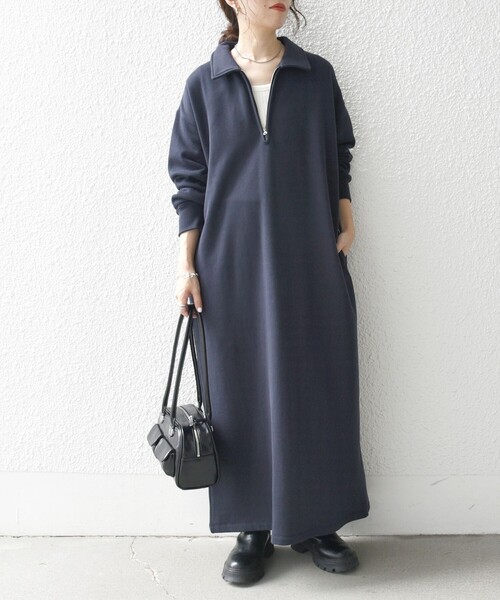 セール】SHIPS any:〈洗濯機可能〉USA コットン 裏起毛 ハーフジップ