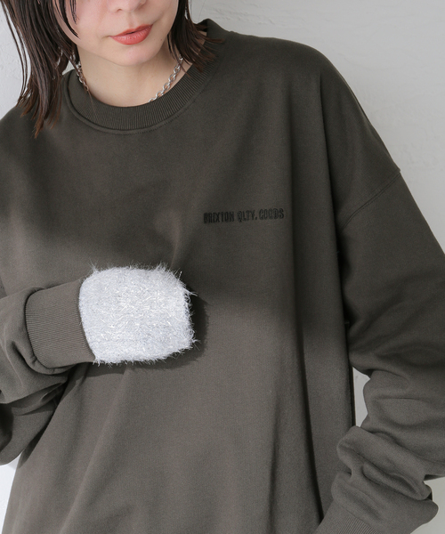 BRIXTON（ブリクストン）の「BRIXTON/ブリクストン EMBROIDERED HEAVY WEIGHT CREW（スウェット・レディース・ネイビー/ブラック・MEDIUM）」の3枚目の写真