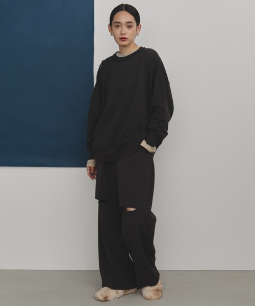 フロントカットワイドスラックス/セットアップ着用可能(スラックス)|MERLOT(メルロー) フロントカットワイドスラックス/セットアップ着用可能(スラックス)|MERLOT(メルロー)