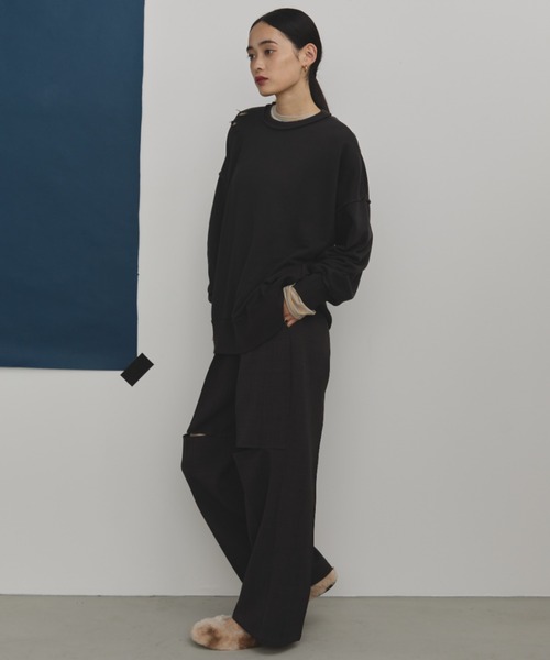 フロントカットワイドスラックス/セットアップ着用可能(スラックス)|MERLOT(メルロー) フロントカットワイドスラックス/セットアップ着用可能(スラックス)|MERLOT(メルロー)