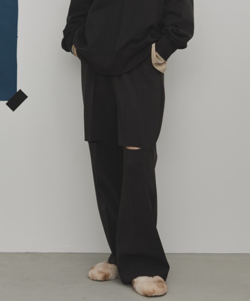 フロントカットワイドスラックス/セットアップ着用可能(スラックス)|MERLOT(メルロー) フロントカットワイドスラックス/セットアップ着用可能(スラックス)|MERLOT(メルロー)