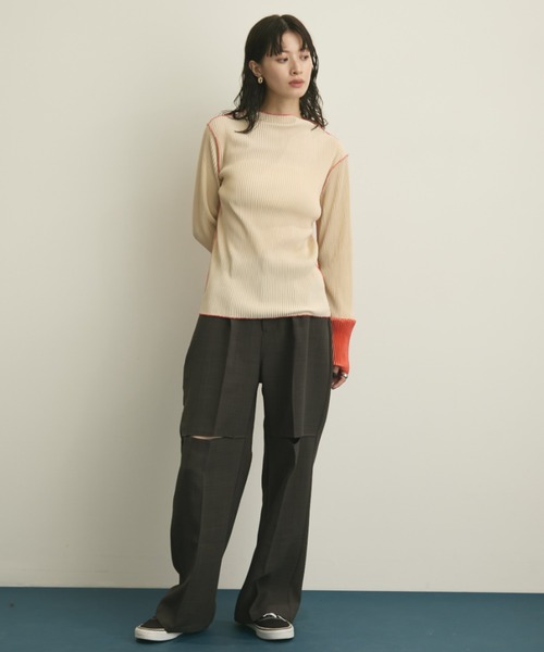 フロントカットワイドスラックス/セットアップ着用可能(スラックス)|MERLOT(メルロー) フロントカットワイドスラックス/セットアップ着用可能(スラックス)|MERLOT(メルロー)