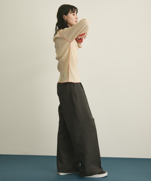 フロントカットワイドスラックス/セットアップ着用可能(スラックス)|MERLOT(メルロー) フロントカットワイドスラックス/セットアップ着用可能(スラックス)|MERLOT(メルロー)