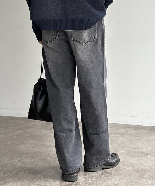 CPCM（シーピーシーエム）の「シームポケットワイドデニムパンツ（デニムパンツ・メンズ・ブラック/ブルー・MEDIUM/LARGE）」の5枚目の写真