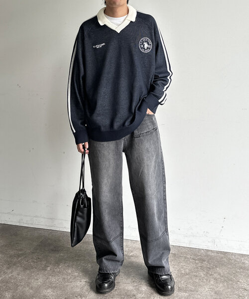 CPCM（シーピーシーエム）の「シームポケットワイドデニムパンツ（デニムパンツ・メンズ・ブラック/ブルー・MEDIUM/LARGE）」の7枚目の写真