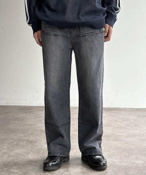 CPCM（シーピーシーエム）の「シームポケットワイドデニムパンツ（デニムパンツ・メンズ・ブラック/ブルー・MEDIUM/LARGE）」の8枚目の写真