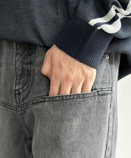 CPCM（シーピーシーエム）の「シームポケットワイドデニムパンツ（デニムパンツ・メンズ・ブラック/ブルー・MEDIUM/LARGE）」の11枚目の写真