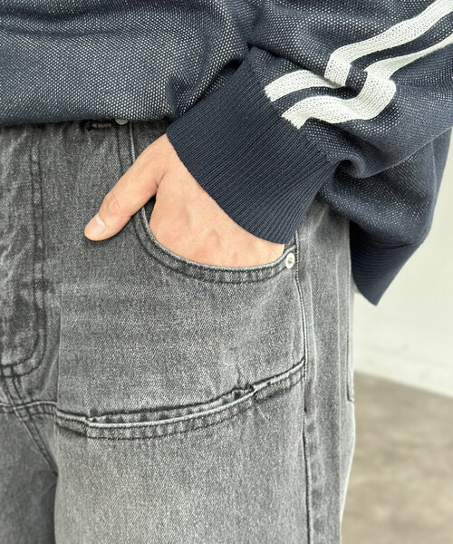 CPCM（シーピーシーエム）の「シームポケットワイドデニムパンツ（デニムパンツ・メンズ・ブラック/ブルー・MEDIUM/LARGE）」の12枚目の写真