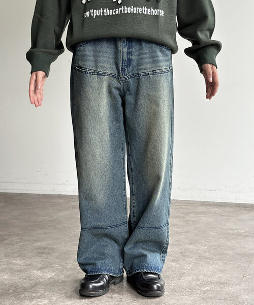 CPCM（シーピーシーエム）の「シームポケットワイドデニムパンツ（デニムパンツ・メンズ・ブラック/ブルー・MEDIUM/LARGE）」の22枚目の写真