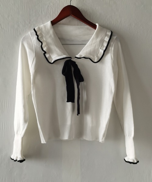 Miniministore(ミニミニストア)の「ニットトップス レディース リボン付き(ニット/セーター・レディース・ブラック/ホワイト・FREE)」の15枚目の写真