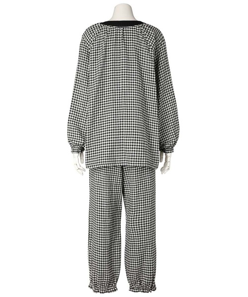 KID BLUE（キッドブルー）の「キッドブルー -２４Ｗガーゼギンガム -長袖パジャマ -KNAK532 -kidblue（ルームウェア/パジャマ・レディース・ブラック/レッド・M/L）」の6枚目の写真