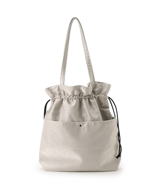 SHOO・LA・RUE（シューラルー）の「◆シーズンレスで使える シャイニー巾着トートバッグ（トートバッグ・レディース・ブラック/カーキ/シルバー・00）」の4枚目の写真