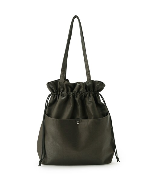 SHOO・LA・RUE（シューラルー）の「◆シーズンレスで使える シャイニー巾着トートバッグ（トートバッグ・レディース・ブラック/カーキ/シルバー・00）」の5枚目の写真