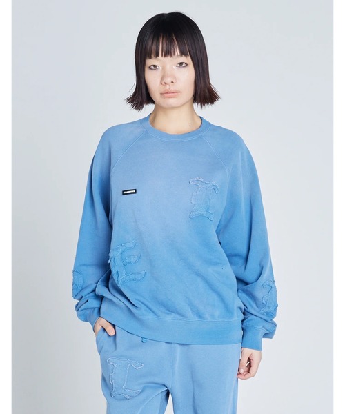 Little sunny bite（リトルサニーバイト）の「【8】【Little sunny bite（リトルサニーバイト）】gradation sweat top（スウェット・レディース・ブラック/グリーン/ベージュ/ブルー・MEDIUM/SMALL）」の4枚目の写真