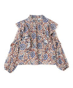 セール】ラメカットジャカード ワイドカラーブラウス（シャツ/ブラウス