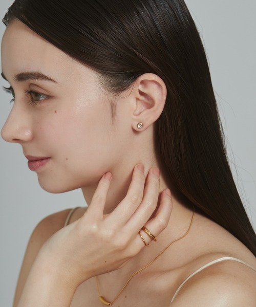 ciite' surgical stainless(シーテサージカルステンレス)の「【 金属アレルギー対応 】 シンプルビジューピアス サージカルステンレス (両耳用)(ピアス(両耳用)・レディース・シルバー/ゴールド・FREE)」の7枚目の写真