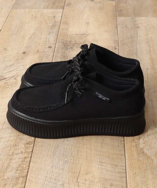 U.S. POLO ASSN.(ユーエスポロアッスン)の「【U.S. POLO ASSN./ユーエスポロアッスン】 フェイクスウェード 厚底 チャッカブーツ(モカシン/デッキシューズ・レディース・ブラック/ベージュ・23.0cm/24.0cm/25.0cm)」の6枚目の写真