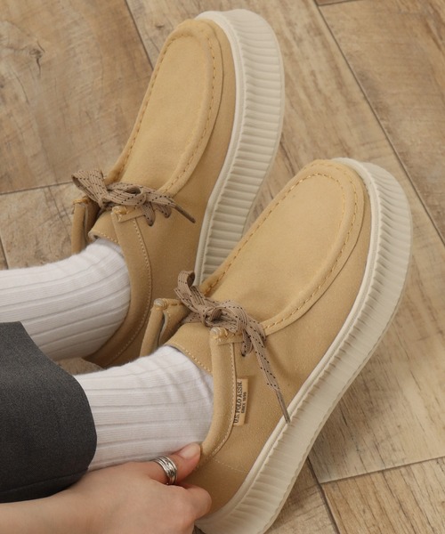 U.S. POLO ASSN.(ユーエスポロアッスン)の「【U.S. POLO ASSN./ユーエスポロアッスン】 フェイクスウェード 厚底 チャッカブーツ(モカシン/デッキシューズ・レディース・ブラック/ベージュ・23.0cm/24.0cm/25.0cm)」の13枚目の写真