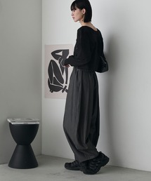 forksy. | 【forksy.】ツイルストライプカーブパンツ(スラックス)