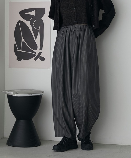 ちむ forksy.】ツイルストライプカーブパンツ forksy.│MONO-MART