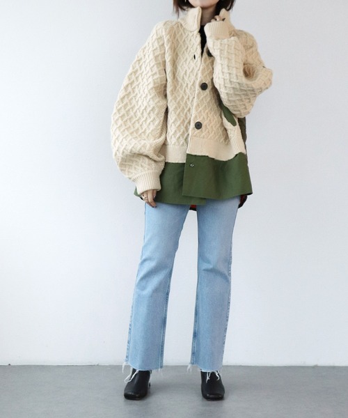 blanc basque ドッキングニット キルティングジャケット カーディガン blanc basque（ブランバスク）の「ドッキングニット キルティング