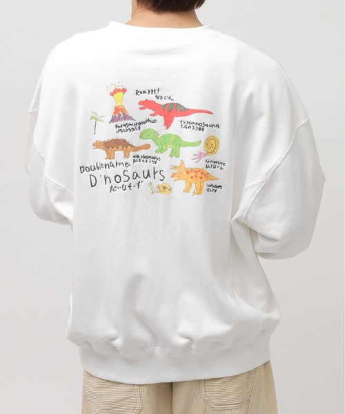 DOUBLE NAME（ダブルネーム）の「【yuma】みんなのきょうりゅうずかんプルオーバー/ユニセックス（スウェット・レディース・ブラック/オフホワイト・FREE）」の11枚目の写真