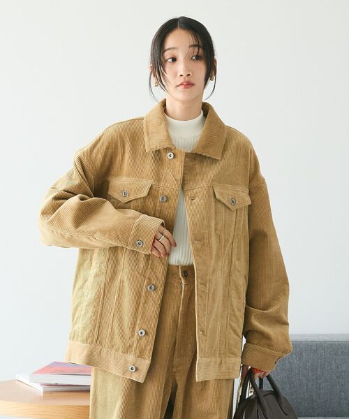 CRAFT STANDARD BOUTIQUE(クラフトスタンダードブティック)の「【ユニセックス】コーデュロイトラッカージャケット(その他アウター・レディース・ブルー/ベージュ/ピンク/ブラウン・M/L/XL)」の5枚目の写真
