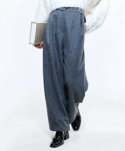 パールホックタックワイドパンツ（スラックス）｜eimy istoire（エイミーイストワール）