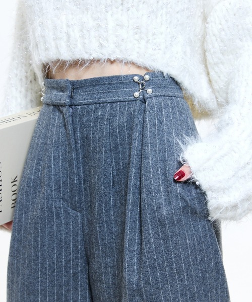 パールホックタックワイドパンツ（スラックス）｜eimy istoire（エイミーイストワール）