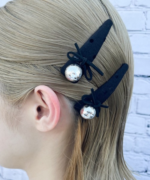 RUBY AND YOU（ルビーアンドユー）の「［select］ドット柄ヘアピン 2個セット（ヘアピン・レディース・ブラック・FREE）」の5枚目の写真